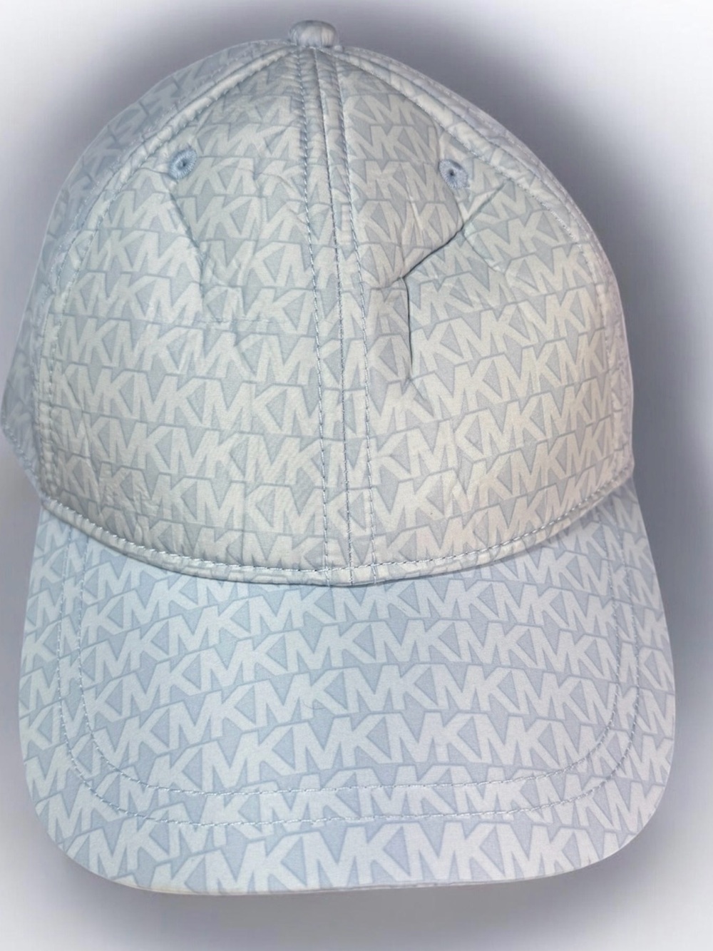 Michael Kors White All-Over MK Monogram Baseball Cap